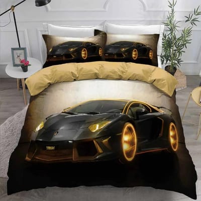 Dekbedovertrek 200x200 Beddengoedsets 3D Print Coole Auto Dekbedovertrek Set Voor Jongen Tweepersoons Maat Beddengoed Dekbedovertrek 228x228 AU King(245x210cm)