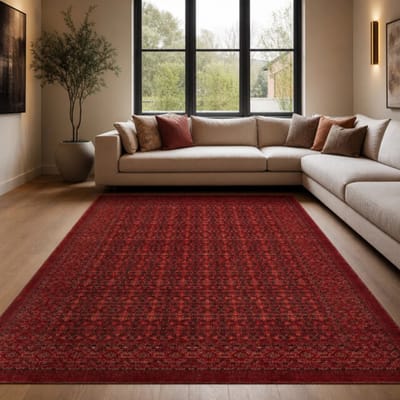 Muratap Artline herat oosters vloerkleed vintage handgeknoopte wol look- 80x150 cm