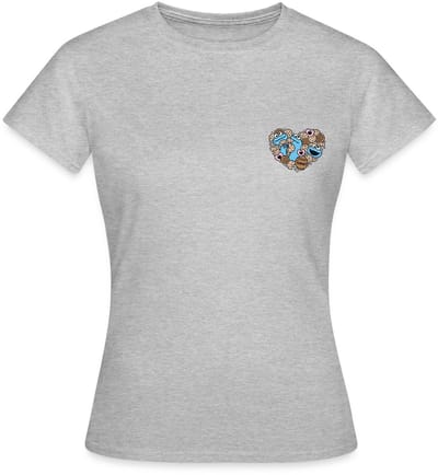 Sesamstraat Koekiemonster Hart T-Shirt Dames