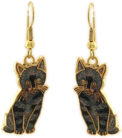 Behave Oorbellen hangers poes grijs