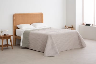 Belmarti Nature bedsprei 180 x 270 cm - ivoor - omkeerbaar
