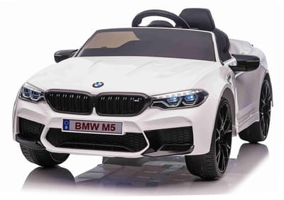 BMW M4 Wit - 1 Persoons - Dubbele motoren, geluiden en incl. softstart | Elektrische kinderauto - Inclusief afstandsbediening - Gratis verzending - KiddoCars