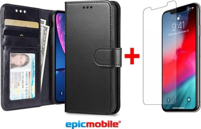 Hoesje geschikt voor iPhone Xs Max Boek hoesje - Luxe portemonnee + Screenprotector - Combideal - EPICMOBILE
