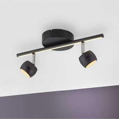 JUST LIGHT. GmbH JUST LIGHT. LED plafondspot Jarik, 2-lamps, zwart, 3.000 K