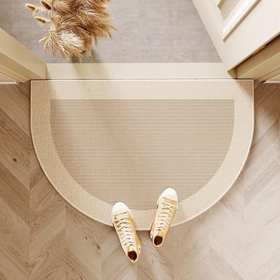 Tapis d'entrée moderne simple semi-circulaire antidérapant résistant à la saleté tapis de pied d'entrée tapis de cuisine décoration intérieure 50x80cm 20x31inch