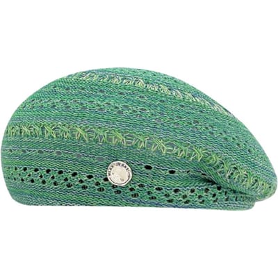 Béret Style Japonais Ajouré Couleur Fraîche Tissage Vintage Casquette de Peintre Fine au Crochet Tricotée Casquette de Plage Élégante Femmes Filles blue