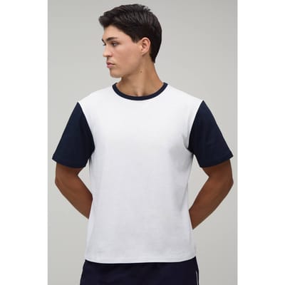 Regular Fit Colour Block Ringer T-shirt | Navy | Size XS