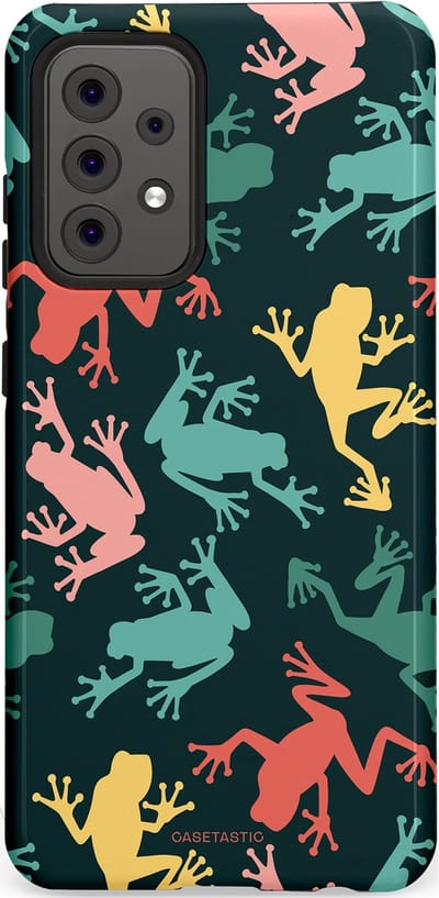 Casetastic Hoesje Geschikt voor Samsung A52 (4G/5G/s) - Stijlvolle Beschermende Duo-layer Case - Regenwoud Kikkers