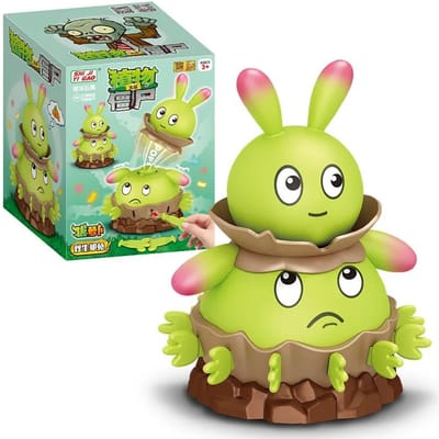 Planten versus. Zombies Creatief Nieuw Tweeling Konijnen Trekkend Wortels Speelgoed Leuk Interactief Speelspeelgoed Voor Jongens Kinderen 14x13x18cm yellow