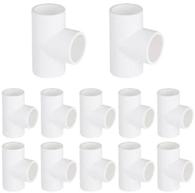 3/4 inch T-stuk PVC fittingen - 3-weg hoekconnector voor meubels en doe-het-zelf projecten (12 stuks)