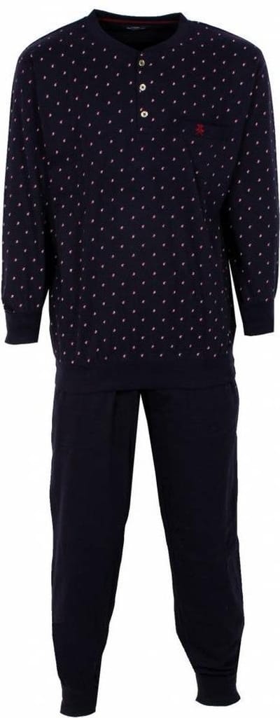 Paul Hopkins Heren Pyjama - Katoen - met Knopen - Blauw - Maat S