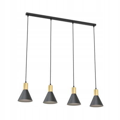 Emibig ROSA 4 BL Hanglamp Zwart Goud Metaal E27 4x15W