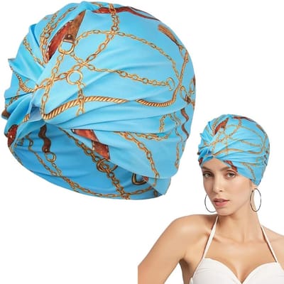 Elastische badmuts, badmuts van polyesterstof, badmuts voor in het zwembad, badmuts voor dames en heren, geschikt voor lang haar, badmuts voor lang haar