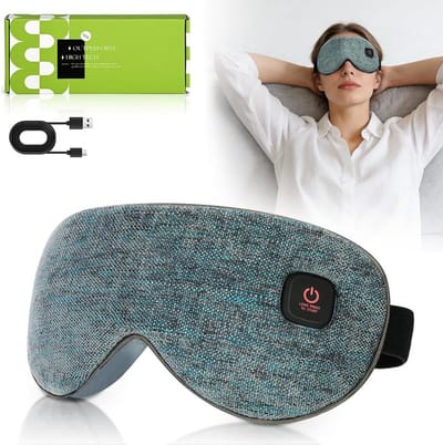Verwarmd Oogmasker - Oplaadbaar Draadloos - Oogverzorging Thuis - Vier Temperatuurstanden - 26.7 x 11.8 cm - Grijs