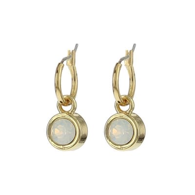 BIBA 80313 Oorhangers goud White Opaal