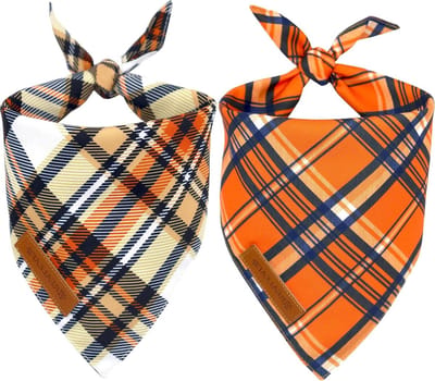 Honden Bandana's - Honden Sjaal Huisdier - Feestelijke Aankleding - Omkeerbaar Dubbellaags Ontwerp - 16 inch Nekmaat - Herfst Oranje