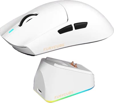 Furycube G16 PRO - Tri-Mode Gaming Muis - Draadloos - Bedraad - Bluetooth - PAW3311 Sensor - 22.000 DPI - 1000Hz - Wit