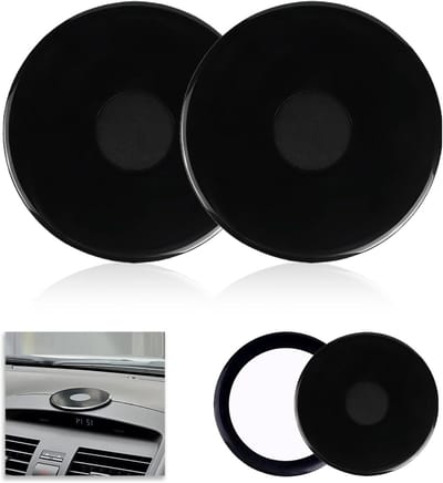 Zelfklevende bevestigingsplaten voor dashboard - 2 stuks - Adapterplaat voor navigatiehouder en mobiele apparaten - Dashboardmontage - Zuignap 75 mm