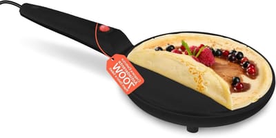 Elektrische Pannenkoekenpan - Crêpepan - Snelle Maaltijden - Antiaanbaklaag - 20 cm - Zwart