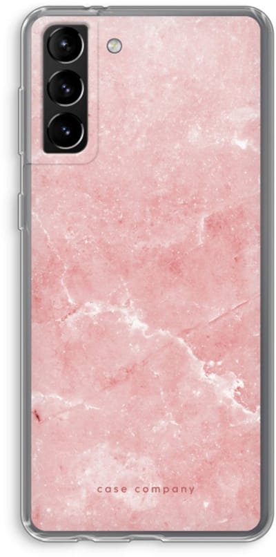 Case Company® - Hoesje geschikt voor Samsung Galaxy S21 Plus hoesje - Roze marmer - Soft Cover Telefoonhoesje - Bescherming aan alle Kanten en Schermrand