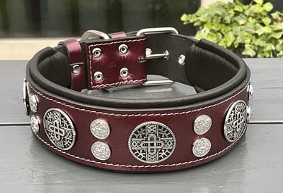 BESTIA HEKTOR BURGUNDY HALSBAND (57.5 - 67.5 CM) MAAT XL