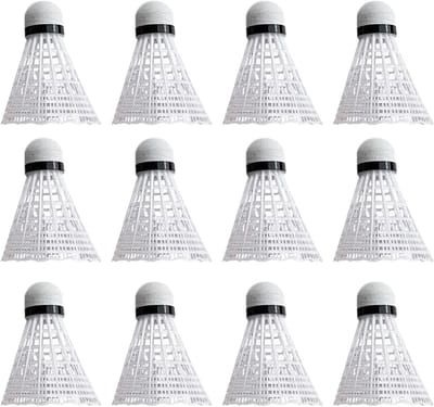 Badminton Ballen - Nylon Pluimen - Sport Training - Scheurvast Materiaal - 12 Stuks - Wit
