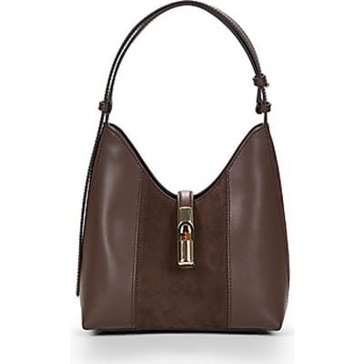 FURLA Leren schoudertas Goccia Hobo Toni Espresso donkerbruin