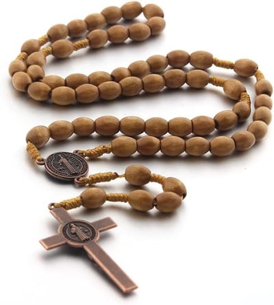 Herenketting met Kralen en Kruis voor Gebed, Relikwie en Religieuze Gelegenheden, Perfect als Verjaardagscadeau