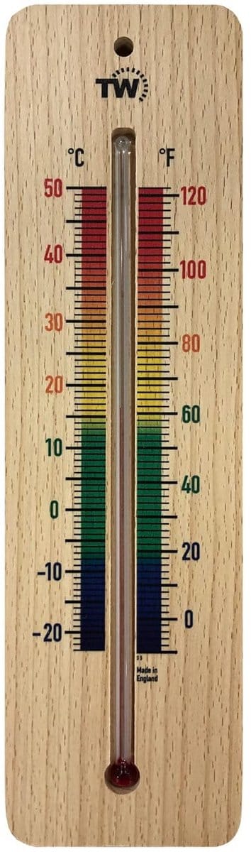 Houten Binnen/Buiten Thermometer Wandmontage - Nauwkeurige Temperatuurmeter voor Thuis en Kantoor