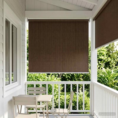 vidaXL - Buitenrolgordijn - 90% - UV-blok - Bruin - 60 - x - 140 - cm - HDPE