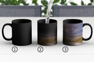Magische Mok - Foto op Warmte Mokken - Koffiemok - Zonsondergang - Duin - Strand - Planten - Zee - Magic Mok - Beker - 350 ML - Theemok