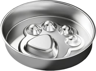 Hond Slow Feeder - Voerbak Hond - Gezond Eten Bevorderen - Roestvrij Staal - 22 x 22 x 6 cm