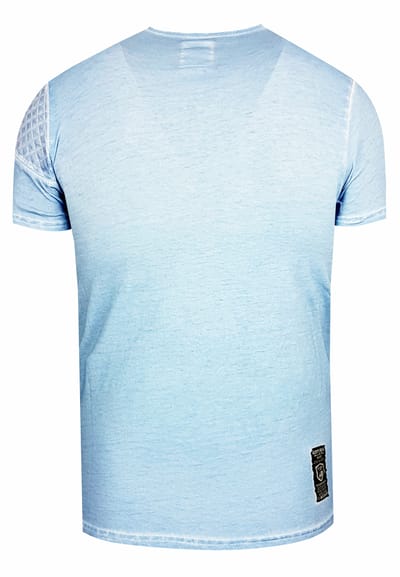 Olie-gewassen T-shirt met knoopsluiting
