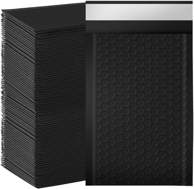 Set van 100 Zwarte Gewatteerde Enveloppen 10x10 cm voor Veilige Verzending