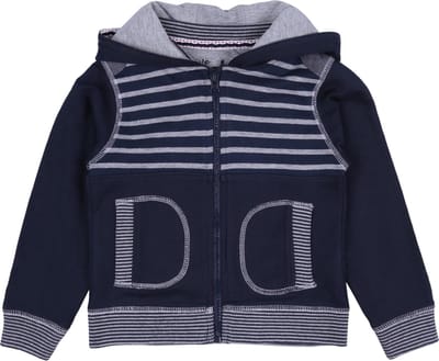 REBEL marineblauw en grijze zip-up hoodie