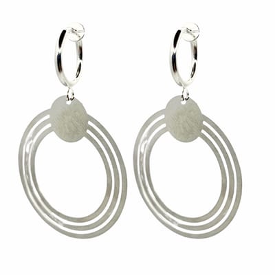 Klem Oorbellen-Zilverkleur-Metaal-Rond- geen gaatje- Charme Bijoux