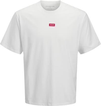 Jack & Jones T-shirt Jcoclub Badge Tee Ss Crew Neck 12295036 Bright White Mannen Maat - S