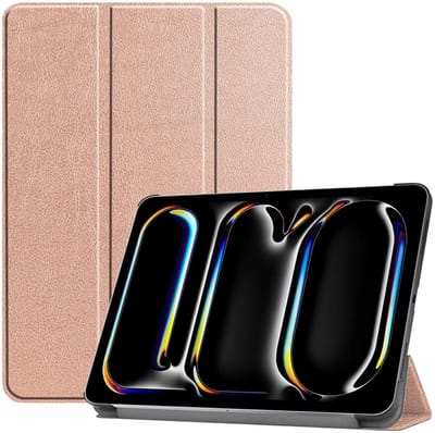 Tablet Hoes Geschikt voor iPad Pro 13 (2024/2025) | Book Case met Standaard | Sleep/Wake | Kunstlederen Beschermhoes | Tri-fold | Roze