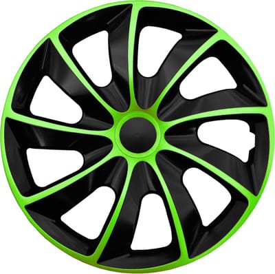 NRM Quad Bicolour - Wieldoppen 13" - Set van 4 stuks / Kunststof - Groen/Zwart