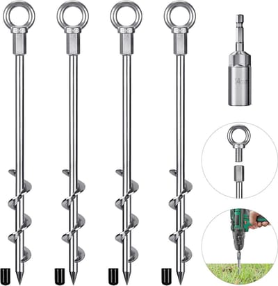 Grondankers 30,5 cm - 4 stuks robuuste tentharingen voor camping en buitenactiviteiten