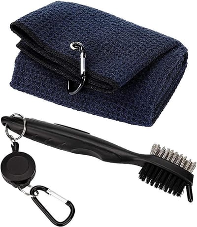 Complete Golfaccessoires Set met Schoonmaakborstel, Microvezeldoek en Golfhanddoeken - Ideaal voor Onderhoud van Golfclubs en Perfect als Cadeau