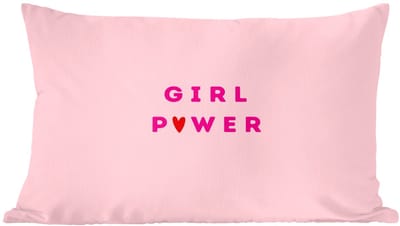 Sierkussens - Kussentjes Woonkamer - 60x40 cm - Girl power - Roze - Hartje