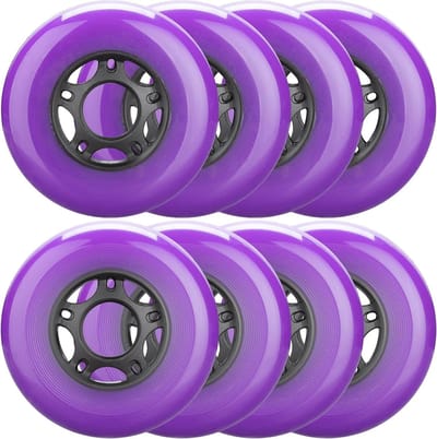 Inline Skate Wielen - Rollerblade Wielen Vervanging - Snel Skeeleren - Slijtvast Polyurethaan - 72 mm - Paars