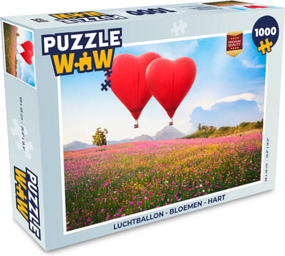 Puzzel Luchtballon - Bloemen - Hart - Legpuzzel - Puzzel 1000 stukjes volwassenen
