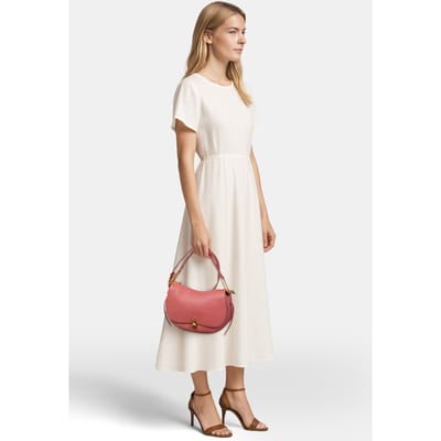 COCCINELLE Leren Schoudertas Coccinelle Magie Soft Handbag Grained Leather Pot Rood
