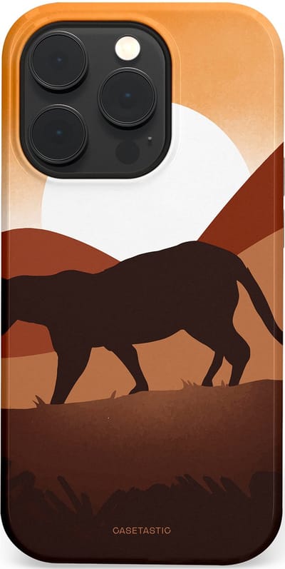 Casetastic Hoesje Geschikt voor Apple iPhone 14 Pro Magsafe - Stijlvolle Beschermende Duo-layer Case - Zonsondergang Safari
