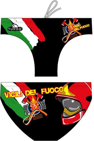 Turbo Vigili Fuoco Zwemslip Zwart M Man