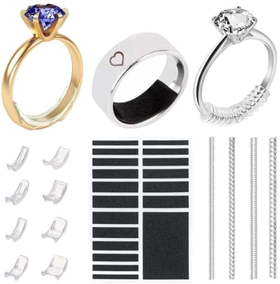 Fako Bijoux - Ringverkleiner Set - TPU - Ring Verkleiner - All-In-One Ring Sizer Set - 31 Stuks - Zwart
