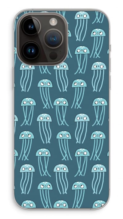 Case Company® - Hoesje geschikt voor iPhone 14 Pro Max hoesje - Kwallie - Soft Cover Telefoonhoesje - Bescherming aan alle Kanten en Schermrand