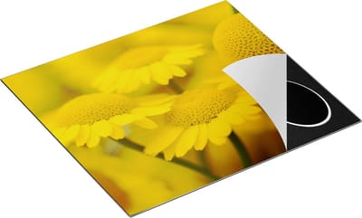 Chefcare Inductie Beschermer Gele Kamille Bloemen - 60x50 cm - Afdekplaat Inductie - Kookplaat Beschermer - Inductie Mat